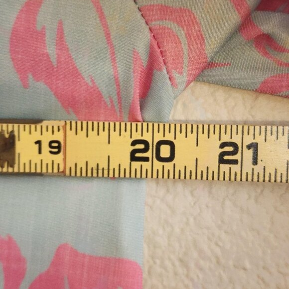 Oahu Golf Polo Shirt Mens XS Blue Pink Hibiscus Floral Performance Golf OGA UV - Picture 9 of 9